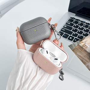 Estuche para Auriculares de Cuero PU con Diseño de Lichi y Hebilla Metálica, Color Sólido, para <span class=keywords><strong>Airpods</strong></span> 1 2 3 4 <span class=keywords><strong>Pro</strong></span> 2 3 - Product Image 2