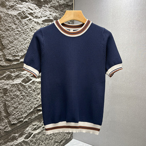 Nuovo Design estivo Color block retrò e rinfrescante Polo Slim Fit camicia da uomo Casual da uomo camicetta a maniche corte camicie - Product Image 1