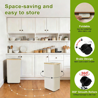 Poubelle de recyclage personnalisée à étiquette privée de 110 L avec roues, bac de collecte de bouteilles, panier à linge pliable pour la maison, la cuisine, l'hôtel