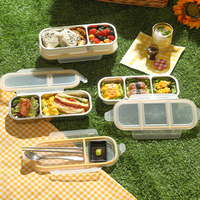 Contenants à collations en acier inoxydable pour enfants Conteneurs à lunch réutilisables à 3 compartiments pour adultes avec couvercles Boîte à bento empilable étanche