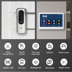 <span class=keywords><strong>Sonnette</strong></span> de porte avec caméra vidéo 7 pouces, connexion longue portée, double alimentation, pour villas et immeubles de bureaux - Product Image 4
