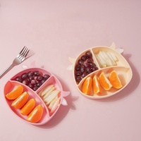 Assiette en silicone pour repas d'enfants en forme de vache, sans BPA, sans BPA