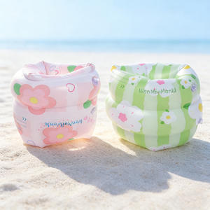 Brazaletes de natación con estampado floral, flotadores de seguridad acuática de alta flotabilidad para adultos y niños, material de PVC - Product Image 2