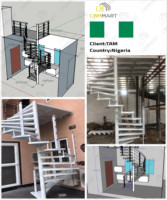 Escalier en colimaçon extérieur moderne en fer forgé CBMmart pour toit