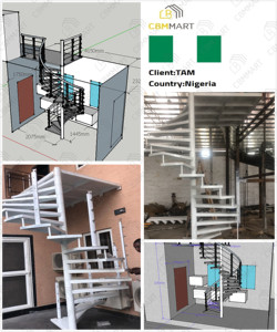 <span class=keywords><strong>Escalier</strong></span> en colimaçon extérieur moderne en fer forgé CBMmart pour toit - Product Image 5