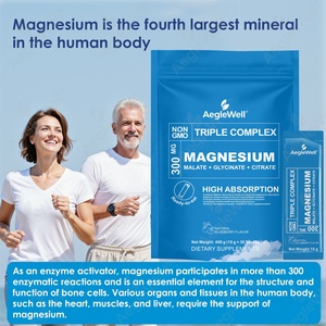 AegleWell Triple Complex Magnesium Stick Packs 300 mg de <span class=keywords><strong>magnesio</strong></span> elemental |   Alta Absorción, Apoya la Energía y el Sueño, 30 Sobres - Product Image 3