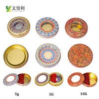 Boîte en métal ronde de 10 g de safran de luxe, emballage Zafran Super Negin, boîte en métal ronde avec bouchon à vis étanche à l'air, boîte cadeau pour le Ramadan, marché de Dubaï