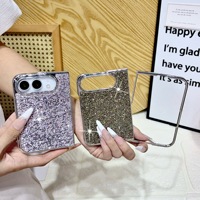 Étui de luxe électro-plaqué scintillant compatible avec iPhone 18 FOLD Ultra, coque pliable ornée de strass étincelants