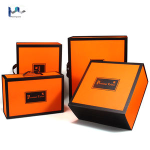 Fabrik-Großhandel Lagerbestand von Hochwertigen Orangefarbenen Magnetischen Tragbaren Faltbaren Geschenkverpackungsboxen mit Individuellem Logo - Product Image 3