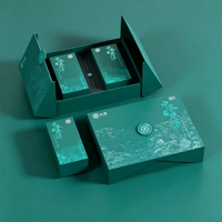 Scatola Regalo Magnetica Verde di Lusso con Inserto in Schiuma, Logo Personalizzato, Confezione in Cartone Rigido per Set di Cosmetici e Prodotti per la Cura della Pelle OEM