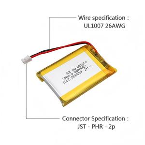 Batterie polymère au lithium HZ Custom 3.7V 1200mAh 653450 pour appareils électriques - Product Image 3