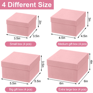 Classic <b>Square</b> 3-Piece Flower Gift Box Set Bridesmaid Packaging Gift Box for Birthday - Product Image 2