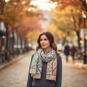 Sciarpa triangolare FulareS 60x135 cm con stampa digitale in poliestere, accessorio moda per donna - Product Image 5