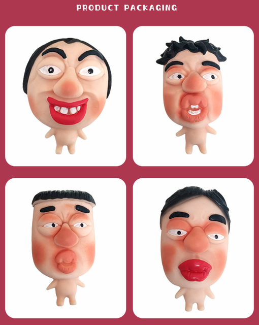Hot Selling Big Head Full Lips Masked 5 to 7 Years Kids' Stress Relief Squishy Pimple Squeezing Toy TPR Silicone