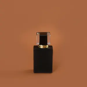 Stock personnalisé flacon de parfum vide transparent de 30ml 50ml 100ml flacon de parfum rond en verre transparent avec boîte