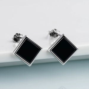 Pendientes de Plata S925 con Engaste de Jade Negro Natural Incrustado, Jadeíta de Grado A, Joyería de Alta Gama para Mujer, Ideales para Fiestas - Product Image 3