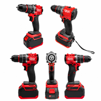 Kits d'outils électriques sans fil efficaces et rechargeables de la série rouge OEM, batterie au lithium 18V 5.0Ah, garantie d'un an