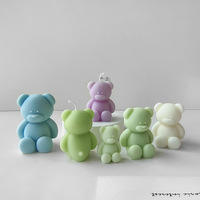 Bougie en forme d'ours en peluche parfumée faite à la main pour la fête prénatale Cadeau de retour pour les invités Souvenir Décoration créative pour la maison Fête Vacances Mariage