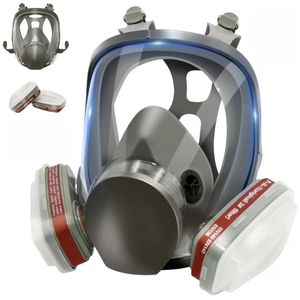 Masker Respirator wajah penuh silikon CE industri, masker Respirator Kimia & Antigas biru 6800 Grim disetujui pengiriman cepat - Product Image 1