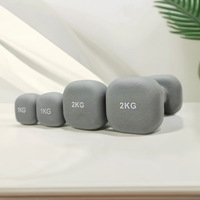 Haltères en néoprène revêtus de vinyle Getfit en gros, écologiques, tête carrée, pour femmes, 1 kg, 2 kg, 3 kg, pour la salle de sport et la maison