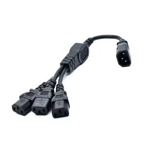 250V 10A Power Cable Extension IEC 320 C14 Male Plug to 3 ways C13 Female Y Type Splitter Power Cord C14 to 3 ways C13