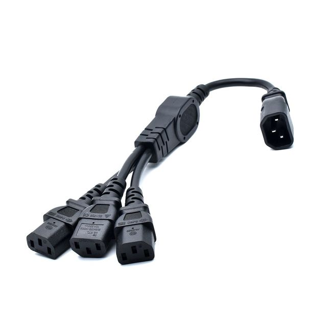 250V 10A Power Cable Extension IEC 320 C14 Male Plug to 3 Ways C13 Female Y Type Splitter Power Cord C14 to 3 Ways C13