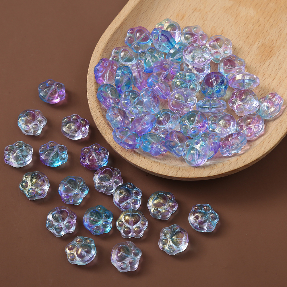 Wholesale Japanese Style Translucent Glass Cat Claw Beads Cute Crystal Lampwork & Glass Jewelry Making Findings