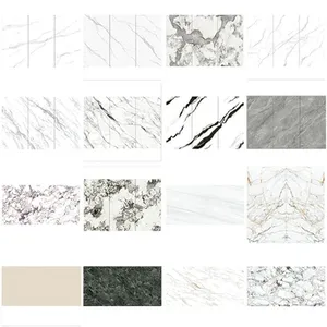 Dalles de quartz pour plan de travail de cuisine, carreaux de céramique, feuille de pierre en porcelaine, table à manger grise, pierre frittée, <span class=keywords><strong>carrelage</strong></span> adhésif pour <span class=keywords><strong>sol</strong></span> - Product Image 2