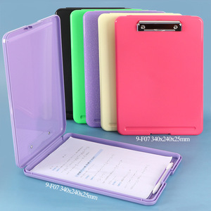 Xincheng Plastic Clipboard <b>File</b> Box A4 Document <b>Storage</b> Organizer 360x250x30mm Office Supplies With Clip For Business Use - Product Image 1