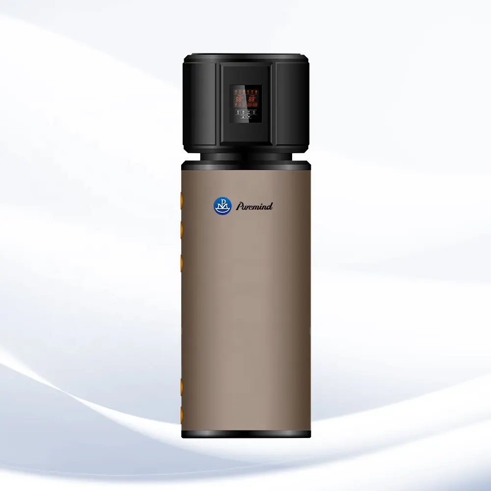 Puremind 150L 200L 300L Enamel Water Tank Domestic Hot Water Air Source All in One Heat Pump Water Heater for Bathroom