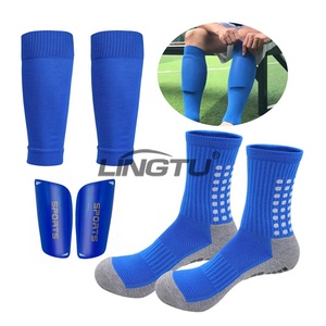 Non Slip Football Soccer Shin Guard Leg Sleeves Pads Anti Slip Socks 3 Pieces Sets - Buy - View #8