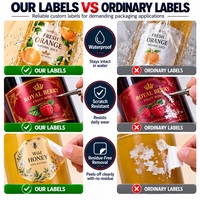 Étiquettes personnalisées pour bouteilles de jus, autocollants en vinyle imperméables, logo de marque, étiquettes pour bouteilles en plastique, impression d'emballages