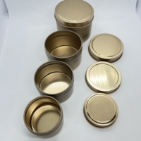 Vente en gros 2 /3/4/6/8 Oz Bougie ronde Boîte en métal, Boîte en métal sans couture en or rose pour bougie