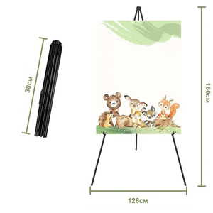 屋外移動可能アーティスト結婚式ポータブル調節可能折りたたみ絵画メタルディスプレイ - Product Image 5