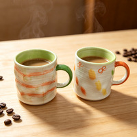 Tasse à café en céramique peinte à la main, style luxe léger, design vintage simple, effet four, pour hôtels/gîtes et usage en couple, origine Dehua