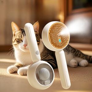 Outil de démêlage antistatique à revêtement en céramique autonettoyant réduisant la perte de brosse à chat à vapeur pour le toilettage des animaux de compagnie - Product Image 5