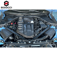 Boîtier d'admission d'air en fibre de carbone sèche, filtre à air conique, tuyau d'admission d'air froid, kit d'amélioration d'admission d'air pour moteur BMW G80 G81 G82 M3 M4 S58