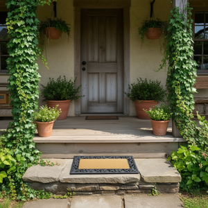Brush Floor Mat Cottage 24 X 36 Inch Doormat With Decorative <b>Frame</b> Outdoor Indoor Use - Product Image 1