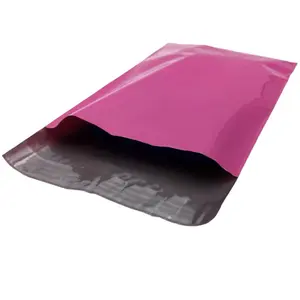 สีชมพูอ่อนโพลีเมอร์จัดส่งถุงบูติก Couture ซองจดหมายโพลีปากยี่ห้อ100 12x15.5