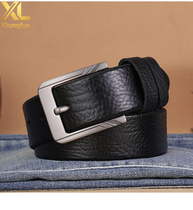 Cinturones de Cuero Genuino Reversibles de Doble Cara en Color Negro de Lujo Personalizados de Fábrica para Hombre - Product Image 4