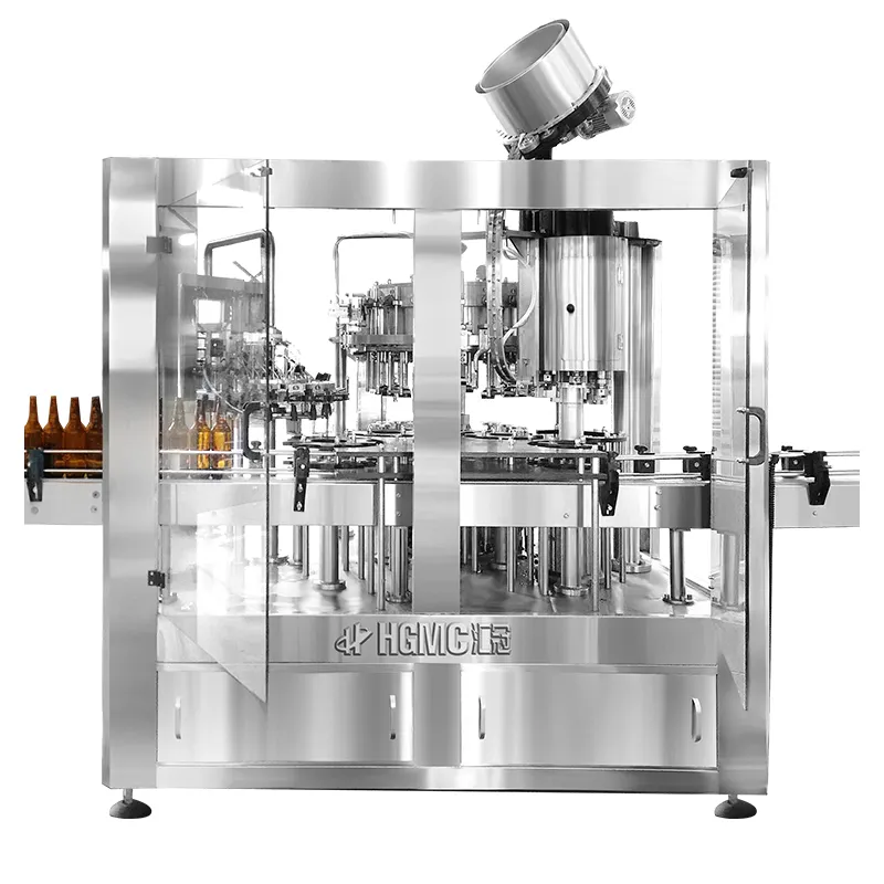 Automatische Glasflasche große Bier Whisky Wodka Rotwein Abfüll maschine Rinser Füller Capper Mono block Produktions linie