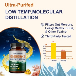 Cápsulas de Aceite de Pescado Omega-3 Puro Triple Potencia Lemon 3x, 3600mg Triple Potencia EPA DHA, 120 Cápsulas Blandas Veganas, Aceite de Pescado EPA DHA - Product Image 6