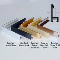 Bingkai Poster Aluminium Segitiga Modern Berlapis Bevel, Kanvas Logam Brushed, Dekorasi Galeri Seni Dinding Mengambang