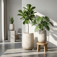 Pots de fleurs, jardinières, pots en ciment pour l'extérieur, écologiques, pour la maison, avec revêtement PE, trou de drainage, légers, durables, modernes, minimalistes