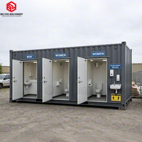 BELYOO Toilettes portables en conteneur pour chantiers de construction avec plusieurs cabines