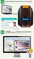 Mesin Pencetak Kartu PVC Desktop Satu Sisi untuk Kartu ID, Kartu Anggota, Pencetakan Warna, dengan Perangkat Lunak Windows