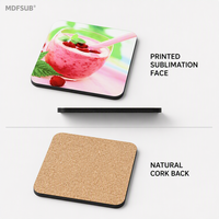 7Cert Certifié US-EU, Certifié CARB P2 EN71, Sous-verres carrés vierges en MDF 90x90mm 4mm pour sublimation, Logo personnalisé OEM, MDFSUB pour presse à chaud