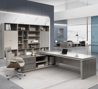 Bureau de direction moderne convertible en L avec panneau en bois pour mobilier de bureau commercial