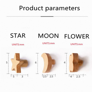 FSC Moon and Star Ganchos de madera Perchero montado en la pared Cesta montada en la pared Hogar Sala de estar - Product Image 2