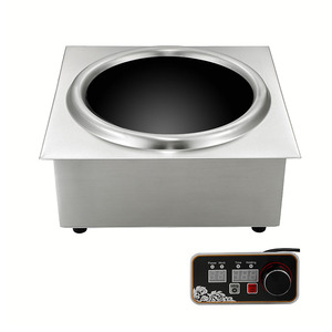 Forma cuadrada construida en diámetro 277mm placa 3500W olla caliente medio puente Cocina de Inducción cóncava eléctrica para restaurante Hotel - Product Image 1